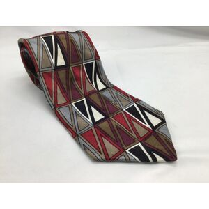 Screenplay Martin Wong Silk Necktie Multicolored Geometric Shapes